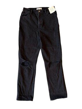 Abercrombie Women Jeans NWT Curve Love 29R Black Ultra High Rise Ankle Straight